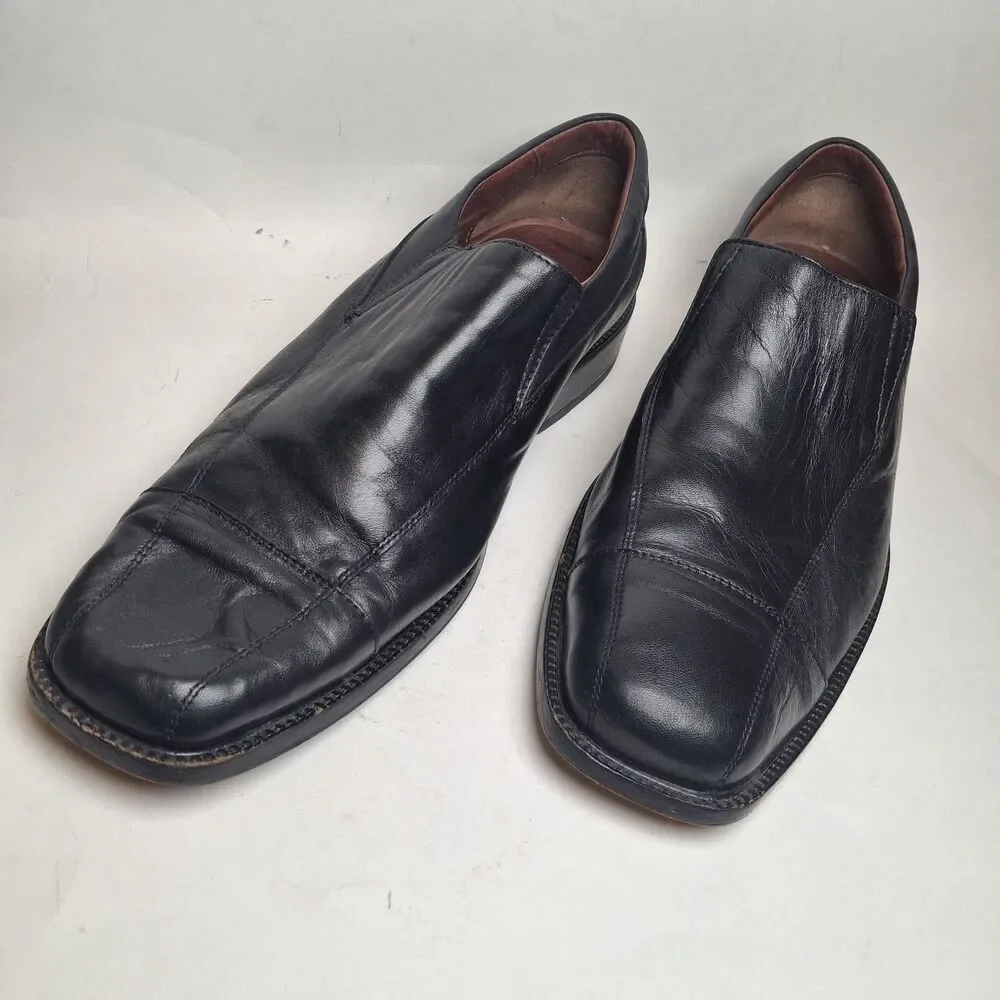 Johnston Murphy Sheepkin Y2k Square Toe Black Leather Slip-on Loafer Brazil 11M